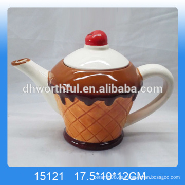 Dekorative Eiscreme geformte Keramik personalisierte Teekanne für Großhandel